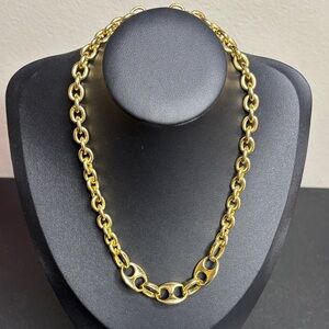 Gold Tone Mariner Trendy Fashion Chain Link Necklace